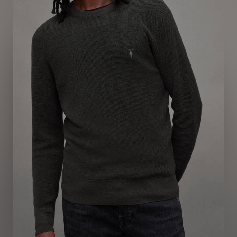 ALLSAINTS Ivar Merino Crew Neck Ramskull Sweater
DARK IVY GREEN (LARGE)